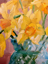 Load image into Gallery viewer, Daffodils in Blue Glass